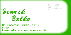 henrik balko business card